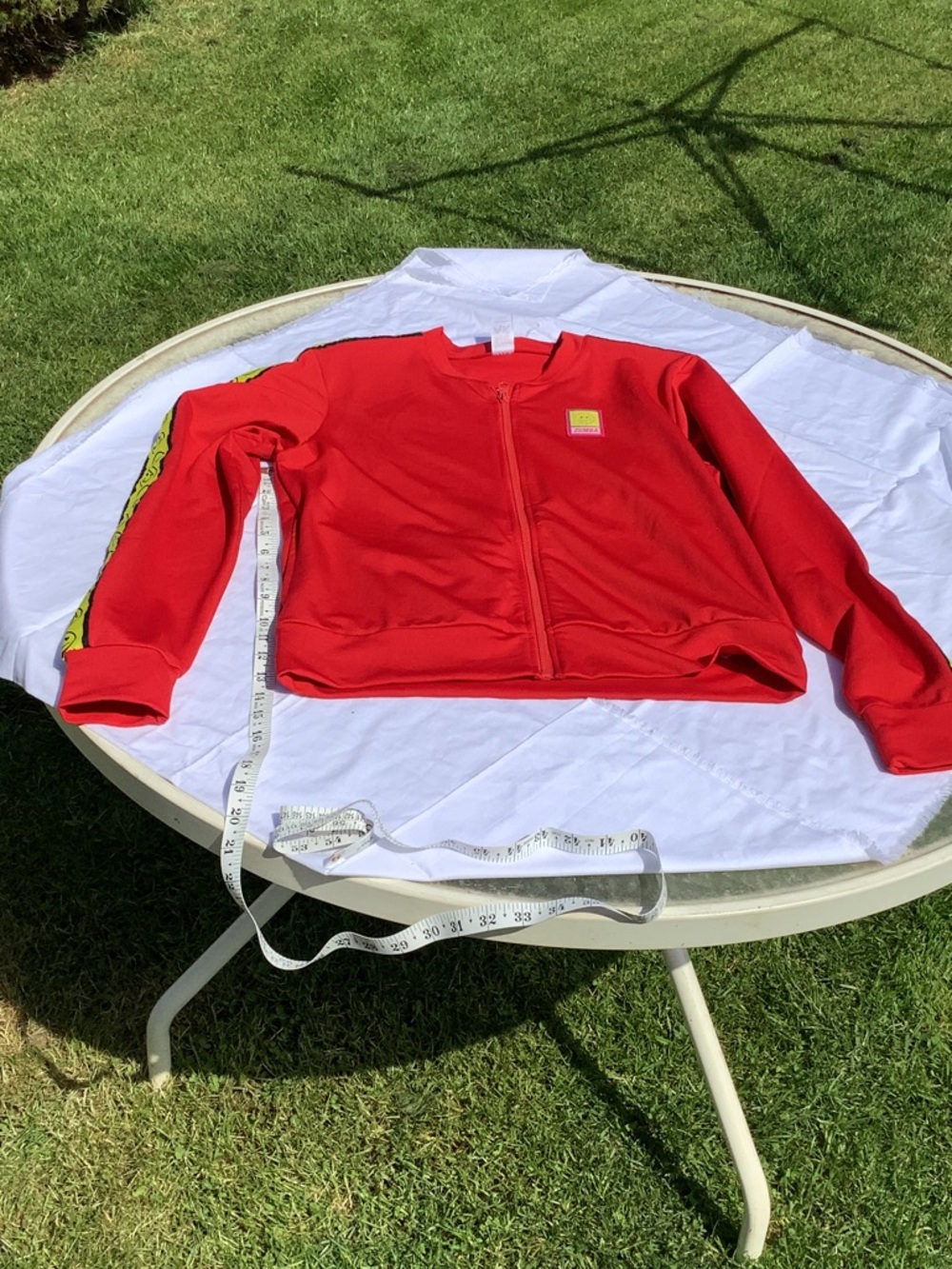 Zumba Fitness Red Varsity Jacket with Yellow Accent